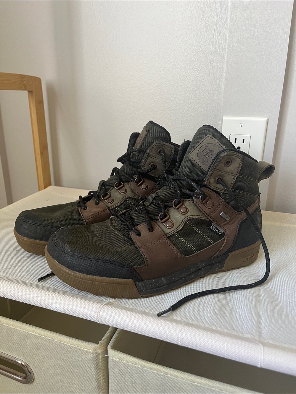 LEMS Brown and Black Waterproof Hiking Boots